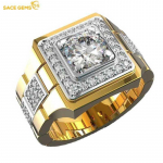 SACE GEMS Luksuslik vasesulamist tsirkoon pulmakihlus mehe s&otilde;rmus ehe kingitus 7 kuld