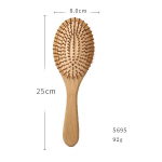 Phyllostachys Pubescens &otilde;hkpadja kamm Big Board bambusest puidust kammi massaaž Antistaatiline &otilde;hkpadja kammihooldus sirge juuksekamm 5695