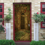 3D-tapeet, isekleepuv uksesein, eemaldatav vin&uuml;&uuml;list kodukaunistus, kunstikleebis Puidust maastik Seinaplakat Kleebised Porte deursticker 90x200cm