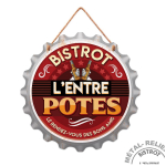 Les Tr&eacute;sors De Lily [A1353] - kapselmetallist tahvel  Bistrot l'Entre Potes  3D reljeef - 30 cm oranž