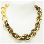 Lily-Crystal [R4594] - K&auml;sitsi valmistatud kaelakee  Mythical Syracuse  taupe kuld - 25 mm pruun