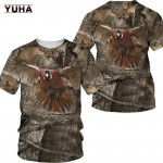 Kamuflaaž jahiloomad metssiga/rebane 3D T-s&auml;rk suvine vaba aeg meeste T-s&auml;rk mood t&auml;nava naiste pullover l&uuml;hikeste varrukatega j XXL