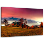 L&otilde;uenditr&uuml;kk Mountain Landscape Meadow Tree 60x40 roosa