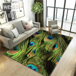 Luksuslik roheline vaip kaasaegsele diivanilauale elutoa 3D-p&otilde;randamatt linnusulgedega, tr&uuml;kitud magamistoaga vaibad, tugitoolimatt 160x200cm 1pcs