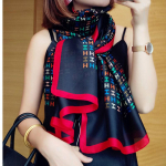 180*90cm Luksuslik br&auml;nd Naiste suvised siidist sallid Sall Lady Wrap Pehme Naine Euroopa Disainer Rand Bandanna Foulard Summuti Pareo 180X90CM