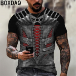 Keskaegsed armor T-s&auml;rgid Naljakad lahtised l&uuml;hikeste varrukatega topid Meeste suvine vabaaja &uuml;lisuure T-s&auml;rk 2023 Uus isikup&auml;ra Street Cool Tops M