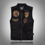 +vest meeste pesapallijope krae vest meeste seemisnahast vabaaja vest. 2XL must