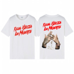 Anuel AA Suvine uued meeste/naiste T-s&auml;rgid Real Hasta La Muerte Retro l&uuml;hikeste varrukatega mood Ameerika kirjad Tr&uuml;ki kaelus T-s&auml;rk S