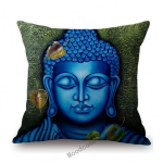 Jumalateenistus Buddha Sakymuni Lootose lill Buddism &Otilde;limaal Kagu-Aasia budistid Dekoratsioon Padjap&uuml;&uuml;r Linane padjakate 450mm*450mm