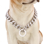 15 mm roostevabast terasest kullast koerakett kaelakee paks Kuuba l&uuml;li Pitbulli koera kaelarihma jaoks lemmiklooma kaelarihmad Chihuahua Correa Perro 30cm