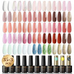 ROSALIND 38tk v&auml;rviline poolp&uuml;siv UV-geel-k&uuml;&uuml;nelakk koos alus- ja pealiskihiga Soak Off geellaki lakk Nail Art Design k&uuml;&uuml;nte geellakk