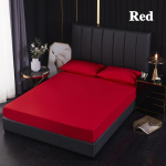 Kuumad veekindlad voodilinad &uuml;lipehme mikrokiust 1800 keermega Luksuslikud Egiptuse voodilinad, 18-tollised s&uuml;gavad kortsud ja h&uuml;poallergeenne padjap&uuml;&uuml;r Sheet 80X200x30cm punane