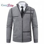 Cozy Up meeste kampsun kardigan kampsun, soonikkoes, tavaline kootud aluskrae, soojendused, moodne ja kaasaegne igap&auml;evane v&auml;ljamineku riietus M hall