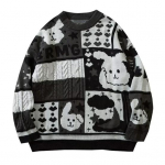 Meeste Pullover-kampsun, avara &otilde;mblusega &uuml;mmargune kaelus Hoia soojas Armas j&auml;nesetr&uuml;kk Jaapani vintage paarile kootud kampsun Meeste aksessuaar 2XL must