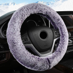 Naiste karusnahk roosa soe auto rooli kate talv must auto salongi tarvikud 37cm 38cm autod rool hall v&auml;rv