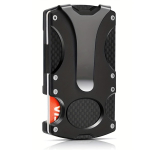 S&uuml;sinikkiust rahakott, rahaklamber, RFID blokeerimistehnoloogia, s&uuml;sinikkiust ja roostevabast terasest konstruktsioon must