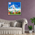 5D isetehtud teemantmaal V&auml;ike j&auml;nes murul Teemanttikandid T&auml;ielik Anime Ristpistekomplektid Kodusisustus K&auml;sitsi valmistatud kingitus Round 30x30cm