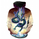 Hiina Dragon Printed kapuutsid Meeste Mood vabaaja Pullover Pusad Naiste Pikkade Varrukatega T&auml;navar&otilde;ivad Suurem&otilde;&otilde;dulised Sudaderad XXL
