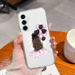 Samsung S22 S23+ Ultra S20 S21 FE S10 S6 S7 edge+ korpusele Mood P&otilde;rutuskindel Girl Astronaut L&auml;bipaistev pehme silikoon TPU Galaxy Note5 kaitseraua jaoks Samsung Note8