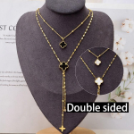 Kahepoolne ristikheina kahekihiline kaelakee naiste ehetele, kampsunikett, moodne ja k&otilde;rgekvaliteediline kampsunikett, kingitus