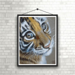 5D DIY Diamond Cute Tiger Stitch Kit Mosaiic Teemanttikandid Roos t&auml;isringi/ruudukujuline puur Kodukaunistus Round 30x40cm