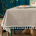 Puuvillane linane laudlina Vee- ja &otilde;likindel pesuvaba laudlina S&ouml;&ouml;gitoa laud Ristk&uuml;likukujuline tutiga laudlina 90*140cm