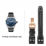 Kvaliteetne ehtsast nahast neetidega kellarihm 21 mm 22 mm, sobib IWC Big Pilot Spitfire TOP GUN jaoks pruunist sinisest veisenahast kellarihmad Black-rose gold 21mm