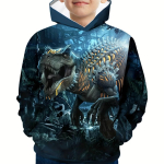 Moodne v&auml;rviplokiga m&auml;ngupult 3D-print Armas ja hubane kapuuts lastele poisile, hoiab teda soojas ja stiilne lapse kapuutsiga s&auml;rktopsid, riided 160