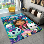 Armas Gabbys Dollhouse multifilmi vaibavaip kodu elutuppa magamistoa diivani uksemati sisekujundus, laste m&auml;nguala vaip libisemiskindel p&otilde;randamatt 100cm x 120cm
