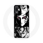 &Uuml;mbris Samsung Galaxy A02 Sangoku Naruto Luffy jaoks &uuml;hes t&uuml;kis Dragon Ball Z mustvalge taustaga anime manga