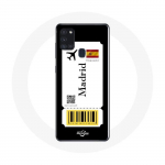 Coque Samsung Galaxy A21S Billet d'avion Madrid