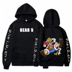 Uusimad Gear 5 Luffy Graafilised kapuutsid Sun God Graphic 90ndate Anime Pullover &Uuml;hes t&uuml;kis moodsad dressipluusid Meeste vabaajar&otilde;ivad talveks M