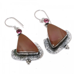 Natural Mookaite, Rubillite Gemstone 925 Sterling Silver Earring 2.29 o0i81