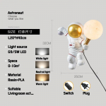 Astronaudi seinavalgusti 3D Kuu planeedi lamp loominguline kosmonaudi laualamp dekoratsioon voodi&auml;&auml;rne &ouml;&ouml;lamp magamistuba planeedi lamp Warm light