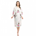 Naiste kevad/suvine mood paabulinnu imitatsiooniga siidist &ouml;&ouml;s&auml;rk ja pidžaama keskmise varrukaga hommikumantel, suur kodusisustus pidžaama XXXL