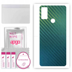 apgo Protective Skin Sticker for the back compatible with Alcatel 3L 2021, Wrap Film, Foil, Vinyl - Pattern Carbon Chameleon CAKA1