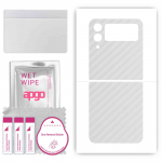 apgo Protective Skin Sticker for the back compatible with Samsung Galaxy Z Flip4, Wrap Film, Foil, Vinyl - Pattern Transparent Carbon