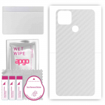apgo Protective Skin Sticker for the back compatible with Realme V3 5G, Wrap Film, Foil, Vinyl - Pattern Transparent Carbon
