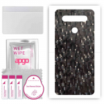 apgo Protective Skin Sticker for the back compatible with LG K51S, Wrap Film, Foil, Vinyl - Pattern Carbon Black Pixel