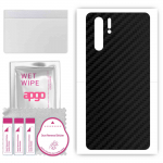 apgo Protective Skin Sticker for the back compatible with Huawei P30 Pro, Wrap Film, Foil, Vinyl - Pattern Carbon Black