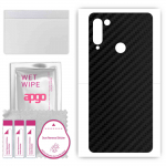 apgo Protective Skin Sticker for the back compatible with Lenovo Z6 Pro 5G, Wrap Film, Foil, Vinyl - Pattern Carbon Black