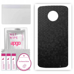 apgo Protective Skin Sticker for the back compatible with Motorola Moto G6 Plus, Wrap Film, Foil, Vinyl - Pattern Black Honeycomb