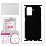 apgo Protective Skin Sticker for the back+sides compatible with Oppo Reno 5 Lite, Full Wrap Film, Foil, Vinyl - Pattern Matte Black