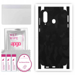 apgo Protective Skin Sticker for the back+sides compatible with Samsung Galaxy A8s, Full Wrap Film, Foil, Vinyl - Pattern Black Camo