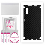 apgo Protective Skin Sticker for the back+sides compatible with Honor 9X, Full Wrap Film, Foil, Vinyl - Pattern Carbon Black