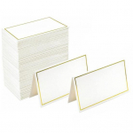 60 tk Kuldse fooliumiga &auml;&auml;risega kohakaardid Pulma&otilde;htus&ouml;&ouml;gi peod Lauakaardid Telk Eskorti nimekaardid Volditud visiitkaardid kuldne