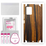 apgo Protective Skin Sticker for the back+sides compatible with VIvo Y21e, Full Wrap Film, Foil, Vinyl - Pattern Tigerwood