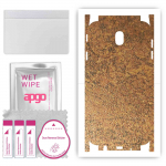 apgo Protective Skin Sticker for the back+sides compatible with Samsung Galaxy J7 (2017), Full Wrap Film, Foil, Vinyl - Pattern Rusty Copper