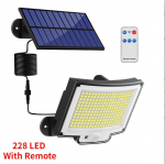228LED v&otilde;imas LED p&auml;ikeselamp, 4 t&ouml;&ouml;režiimi liikumisanduriga kaugjuhtimispuldiga prožektor V&auml;lisaia hoovi veekindel seinavalgusti 228 LED with remote