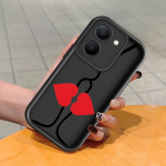 Pehme silikoonist ruudukujulise redeli mustriga telefoni&uuml;mbris, t&auml;ielikult kattev, kaamera p&otilde;rutuskindel kaitse, kummist &uuml;mbris Vivole Vivo S1 valge